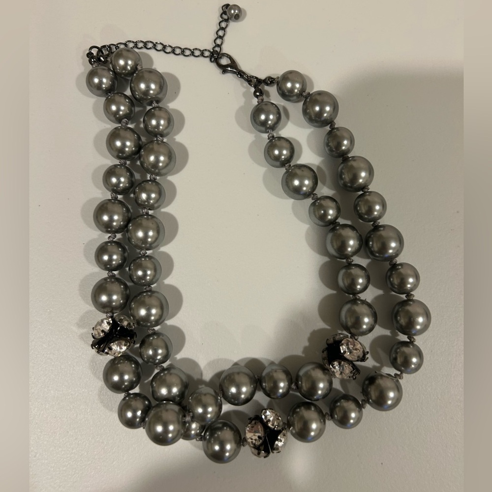 Elegant Silver Pearl Necklace
